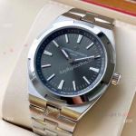 Copy Vacheron Constantin Geneve Overseas Rhodium Grey Stainless Steel Watches with No Date